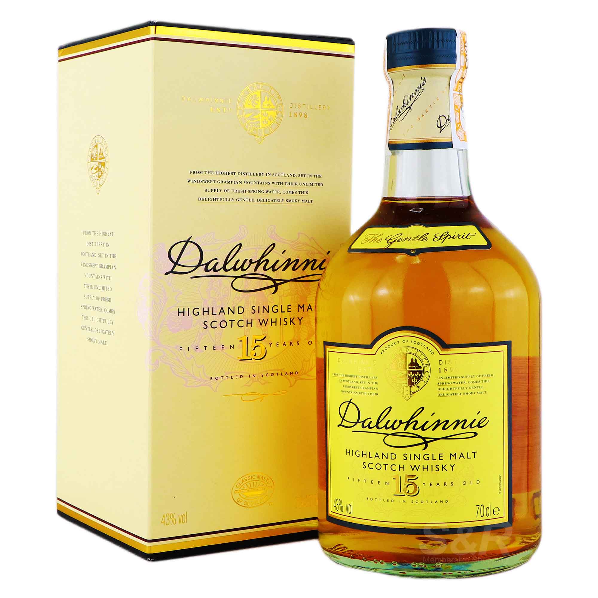 Dalwhinnie 15 YO Highland Scotch Whisky 700mL
